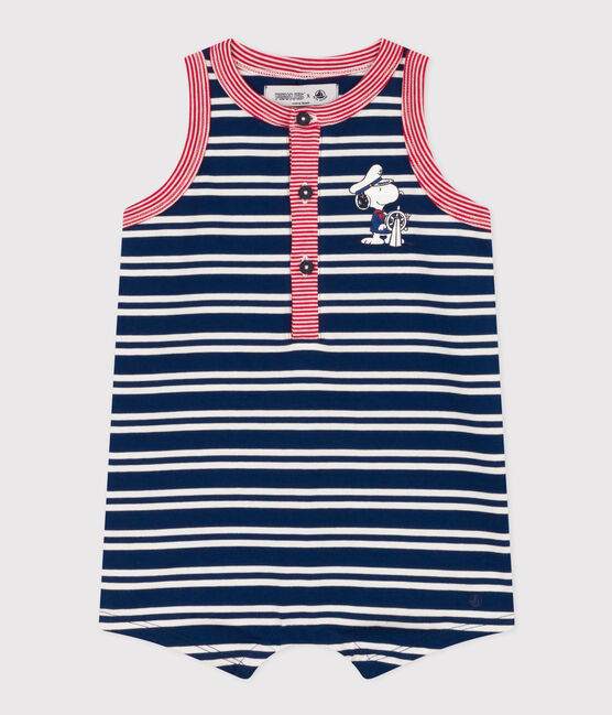 Combinaison Petit Bateau X Snoopy en jersey léger bébé bleu MEDIEVAL/blanc MULTICO