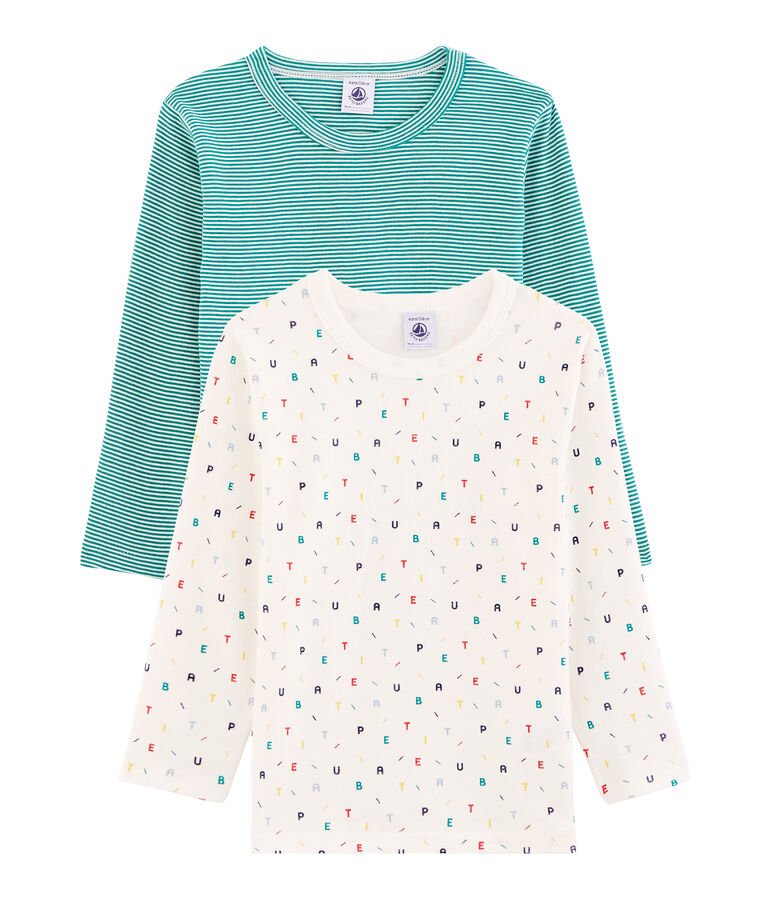 Set van 2 T-shirts met lange mouwen jongens multicouleur