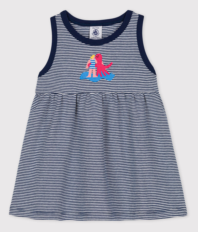 Robe B&eacute;b&eacute; Petit Bateau x Water Family bleu/blanc