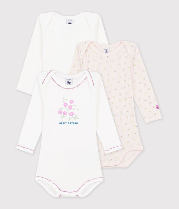Lot de bodies manches longues en coton multicouleur
