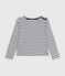 Katoenen marineshirt met knopen voor dames wit MARSHMALLOW/blauw SMOKING