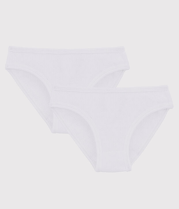 Set van 2 meisjesonderbroeken met ajour patroon multicouleur