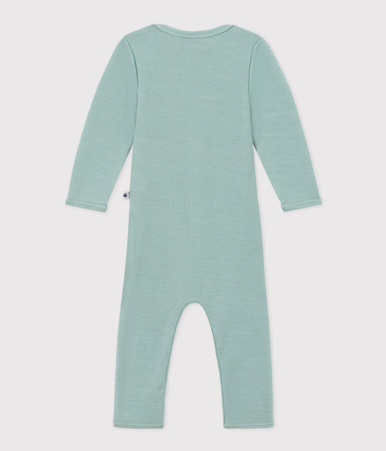 Body jambes longues b&eacute;b&eacute; en laine et coton vert