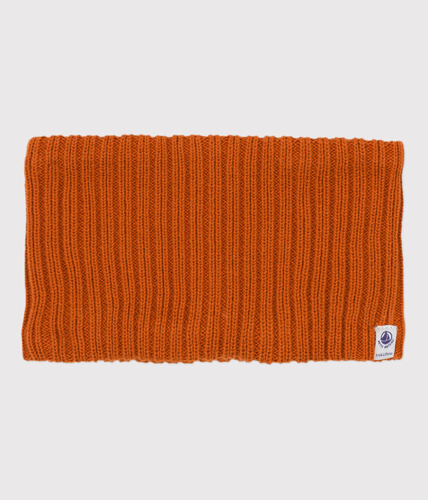 Snood b&eacute;b&eacute; en tricot doubl&eacute; en polaire recycl&eacute;e marron