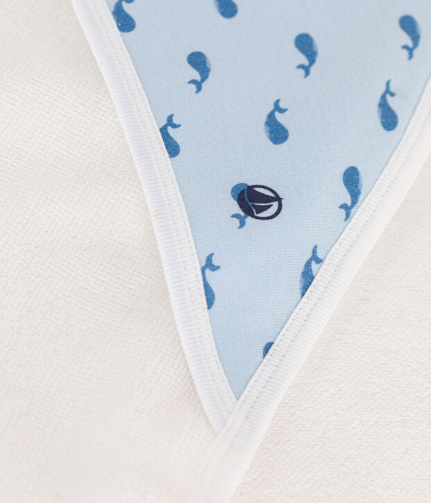 Katoenen badcape voor baby's blauw/blauw