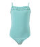 Maillot de bain fille 1 pièce rayé vert FLAG/blanc LAIT