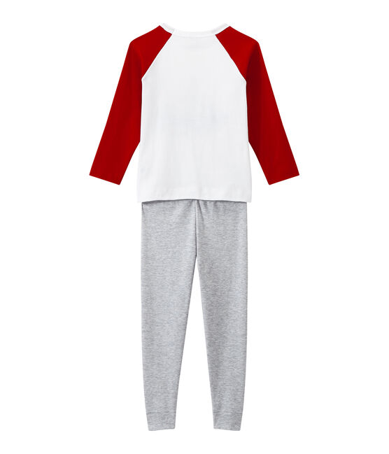 Pyjama garçon sérigraphié gris POUSSIERE/blanc MULTICO