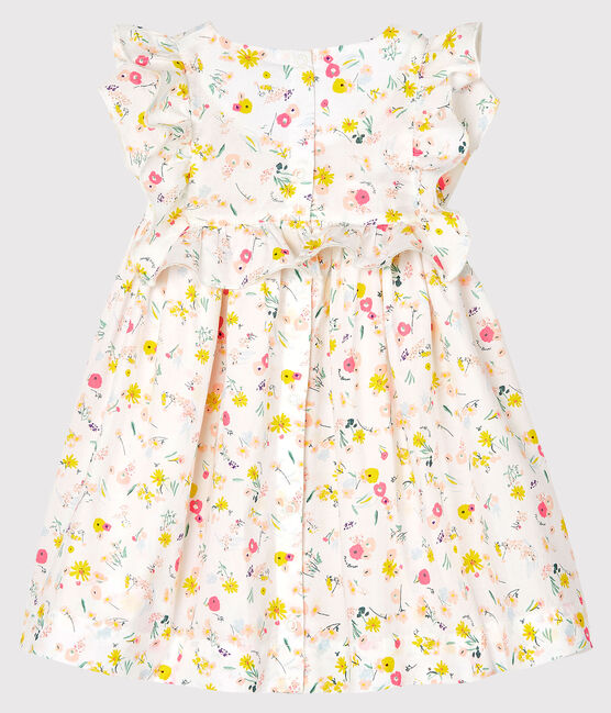 Robe manches courtes imprimée bébé fille blanc MARSHMALLOW/blanc MULTICO