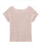 Dames-t-shirt met korte mouwen in linnen wit MARSHMALLOW/roze COPPER CN
