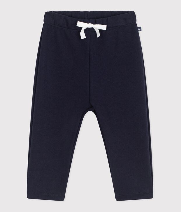 Pantalon de jogging b&eacute;b&eacute; en coton uni bleu marine