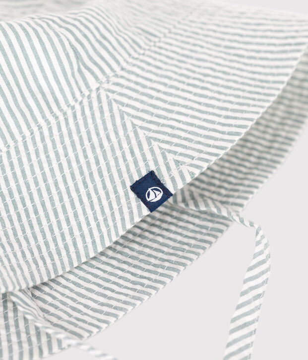 Bob b&eacute;b&eacute; en seersucker &agrave; nouer blanc/vert