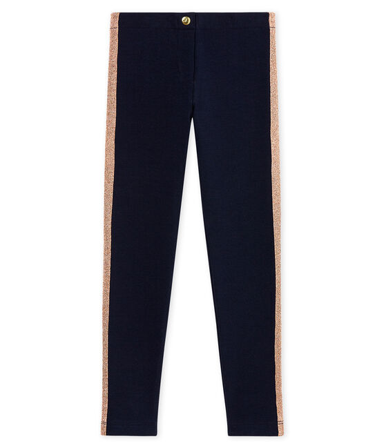 Meisjesbroek met lycra blauw SMOKING/roze COPPER