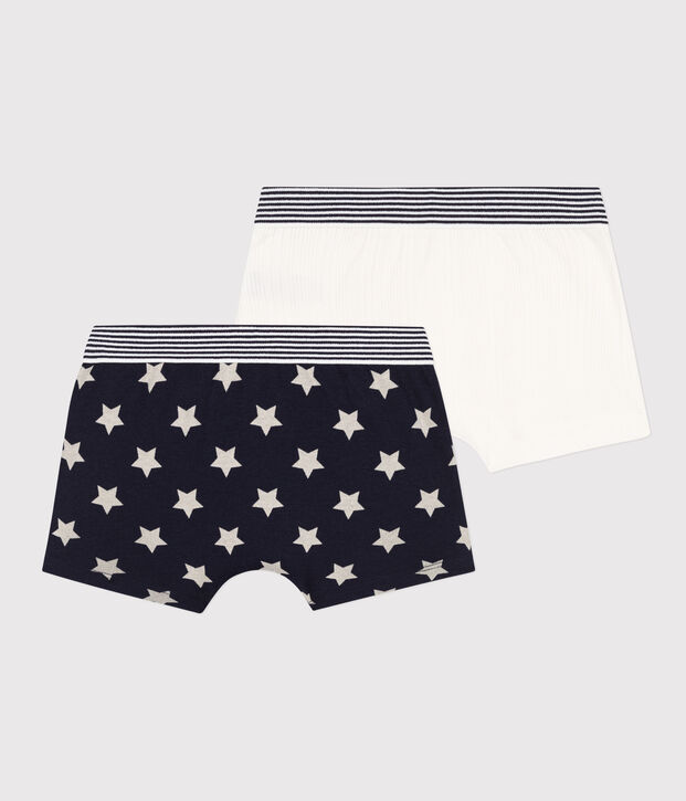 Set van 2 boxershorts voor jongens met sterretjes in katoen multicouleur