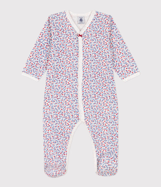 Dors-bien fleurs en coton blanc MARSHMALLOW/blanc MULTICO