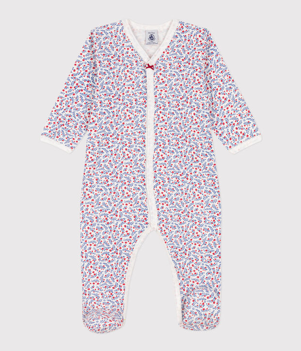 Dors-bien fleurs en coton blanc/multicouleur