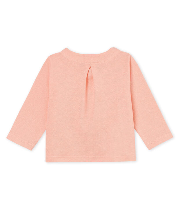 Cardigan b&eacute;b&eacute; fille en coton/lin rose