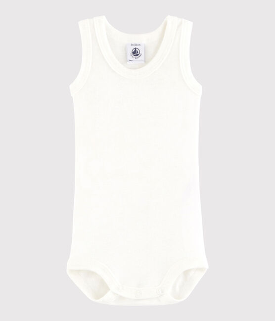 Body sans manches bébé garçon blanc MARSHMALLOW