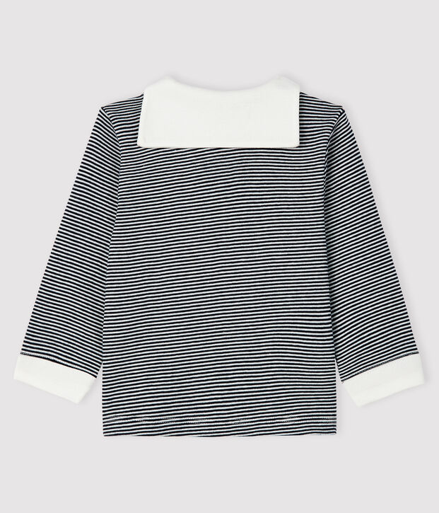 Tee-shirt milleraies b&eacute;b&eacute; gar&ccedil;on bleu/blanc