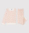 Fluwelen meisjespyjama met bloemenprint wit MARSHMALLOW/wit MULTICO