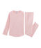 Pyjama petite fille en côte rose CHARME/blanc MARSHMALLOW