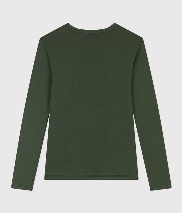 L'ICONIQUE, dames-T-shirt met ronde hals in katoen groen