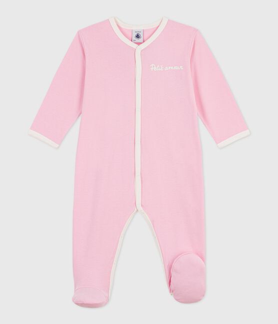 Pyjama bébé en coton uni rose MARQUISE