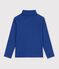 Sous-pull enfant en coton uni bleu
