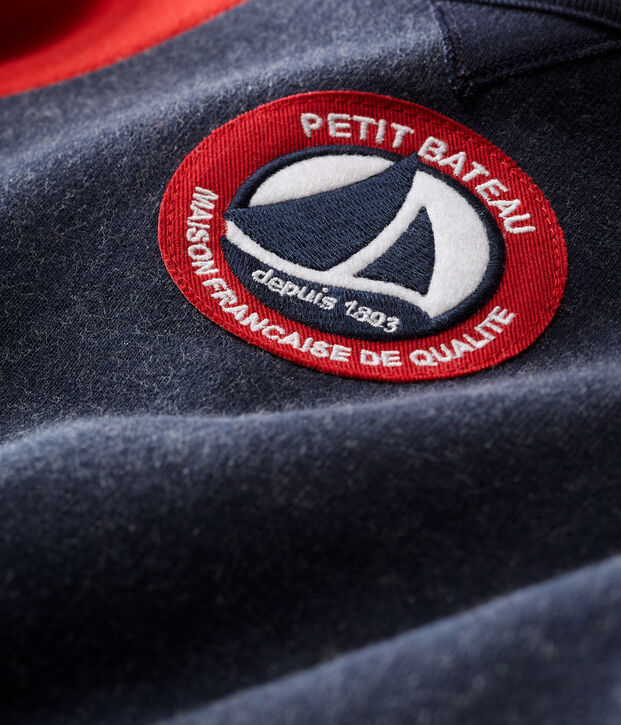 Combinaison longue b&eacute;b&eacute; gar&ccedil;on en molleton bleu/rouge