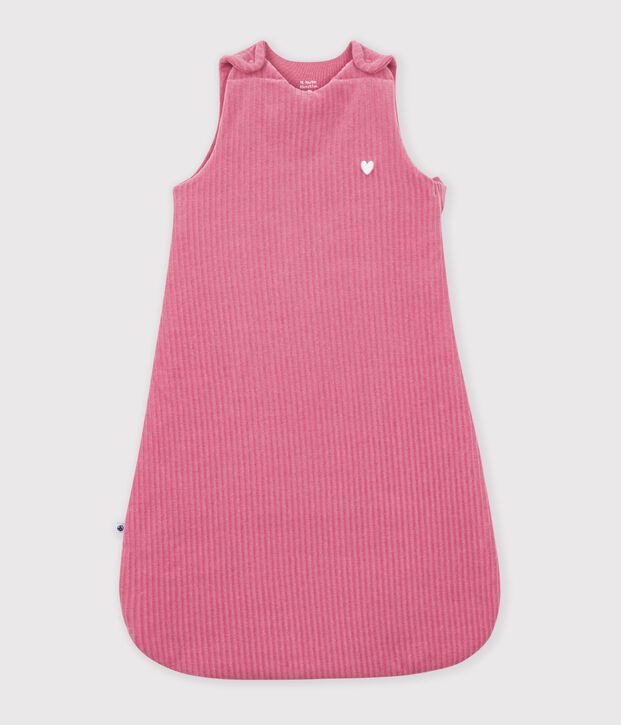 Effen fluwelen trappelzakje voor baby's TOG 3 roze