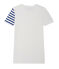 Fantasie-T-shirt voor dames in origineel geribd katoen wit ECUME