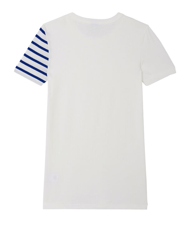 Fantasie-T-shirt voor dames in origineel geribd katoen wit