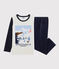 Pyjama motif montagne petit garçon en velours beige MONTELIMAR/blanc MULTICO