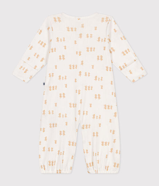 Combisac en coton bébé blanc MARSHMALLOW/gris GRIS
