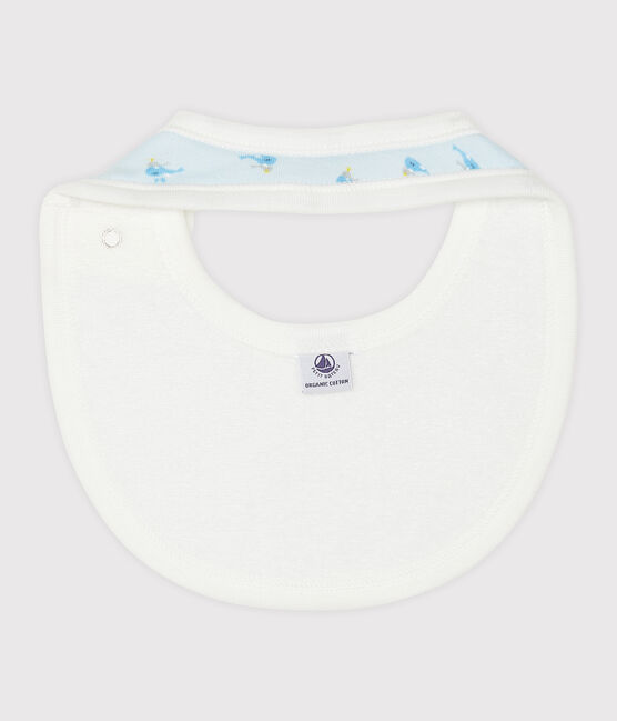 Babyslabbetje van ribtricot blauw FRAICHEUR/wit MULTICO