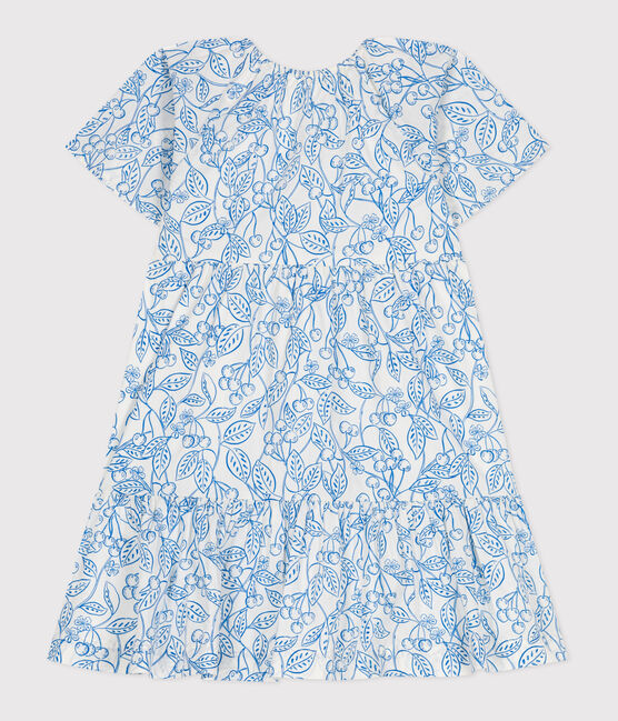 Katoenen kinderjurk met korte mouwen en print blauw MARSHMALLOW/ PORCELANA