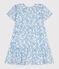 Katoenen kinderjurk met korte mouwen en print blauw MARSHMALLOW/ PORCELANA