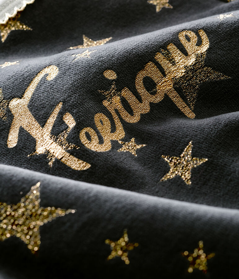 Fluwelen slaappakje babymeisje grijs/geel