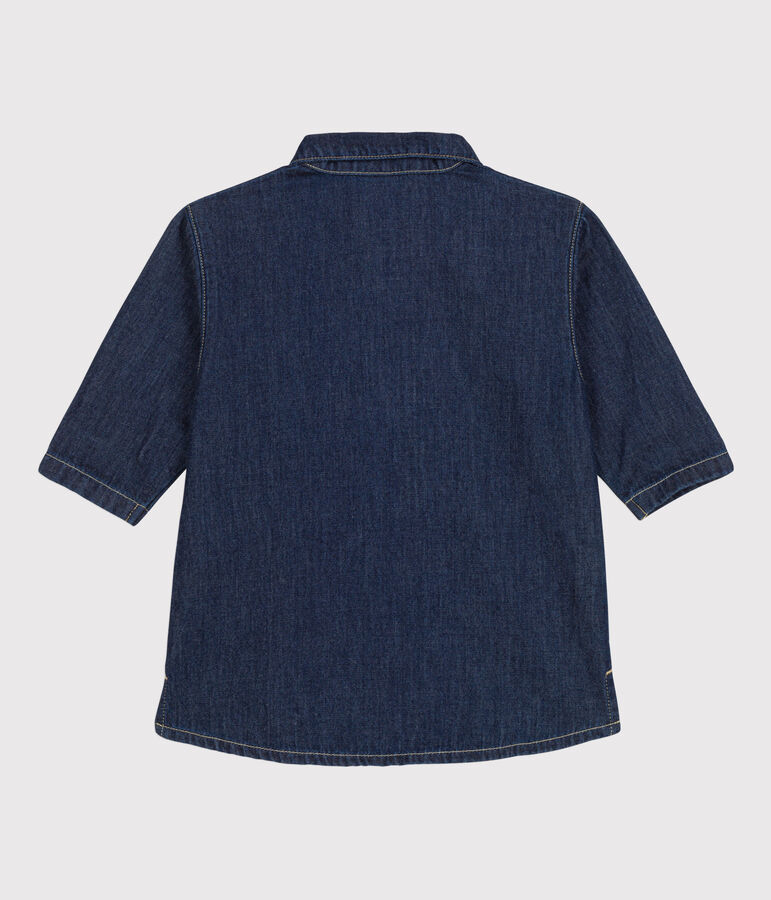 Robe manches longues b&eacute;b&eacute; en denim l&eacute;ger bleu
