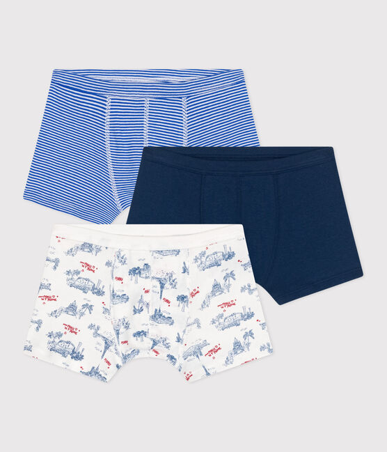 Lot de 3 boxers enfant en coton à ceinture colletée imprimé Paris variante 1