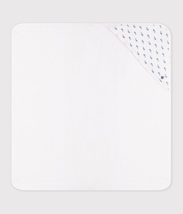 Katoenen badcape voor baby's blauw/blauw