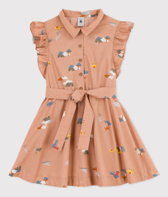 Popeline jurk zonder mouwen voor meisjes VINTAGE/ MULTICO