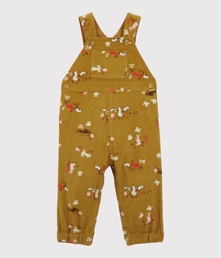 Salopette en velours b&eacute;b&eacute;. jaune/multicouleur