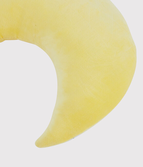 Coussin lune en velours jaune BLE
