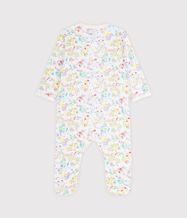 Babypyjama van ribstof wit/geel