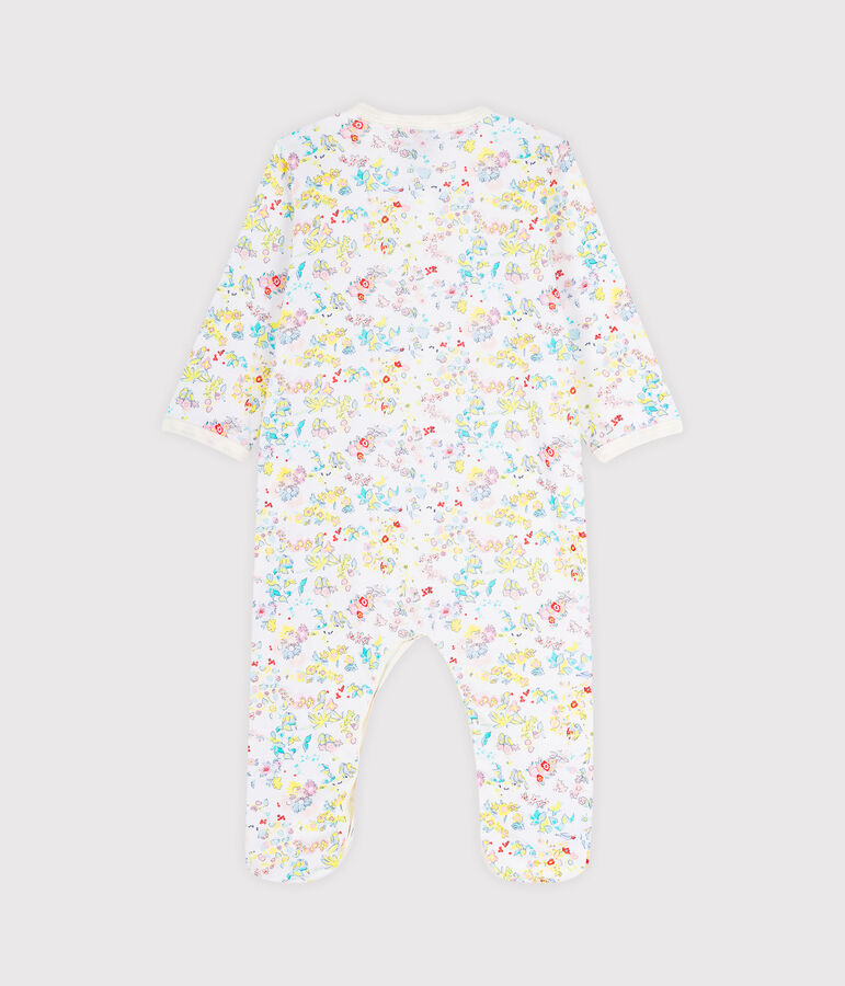 Babypyjama van ribstof wit/geel