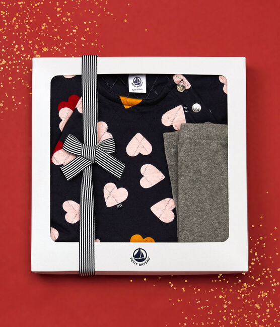 Coffret cadeau robe coeur et collants enfant fille variante 1