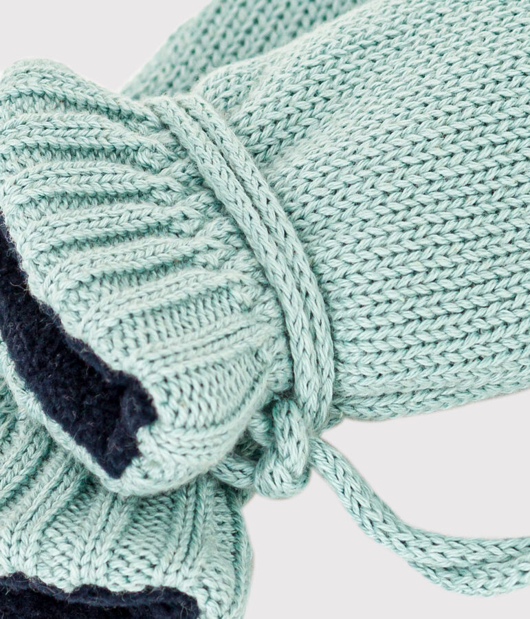 Babywanten van gevoerd tricot en gerecycleerde fleece groen