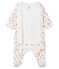 Fluwelen bodyjama babymeisje wit MARSHMALLOW/wit MULTICO