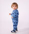 Babysetje - Sweatshirt en broekje van katoen met dierenprint blauw/multicouleur