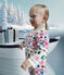 Babypyjama met rits van geruwde fleece met kerstprint MILK/ MULTICO